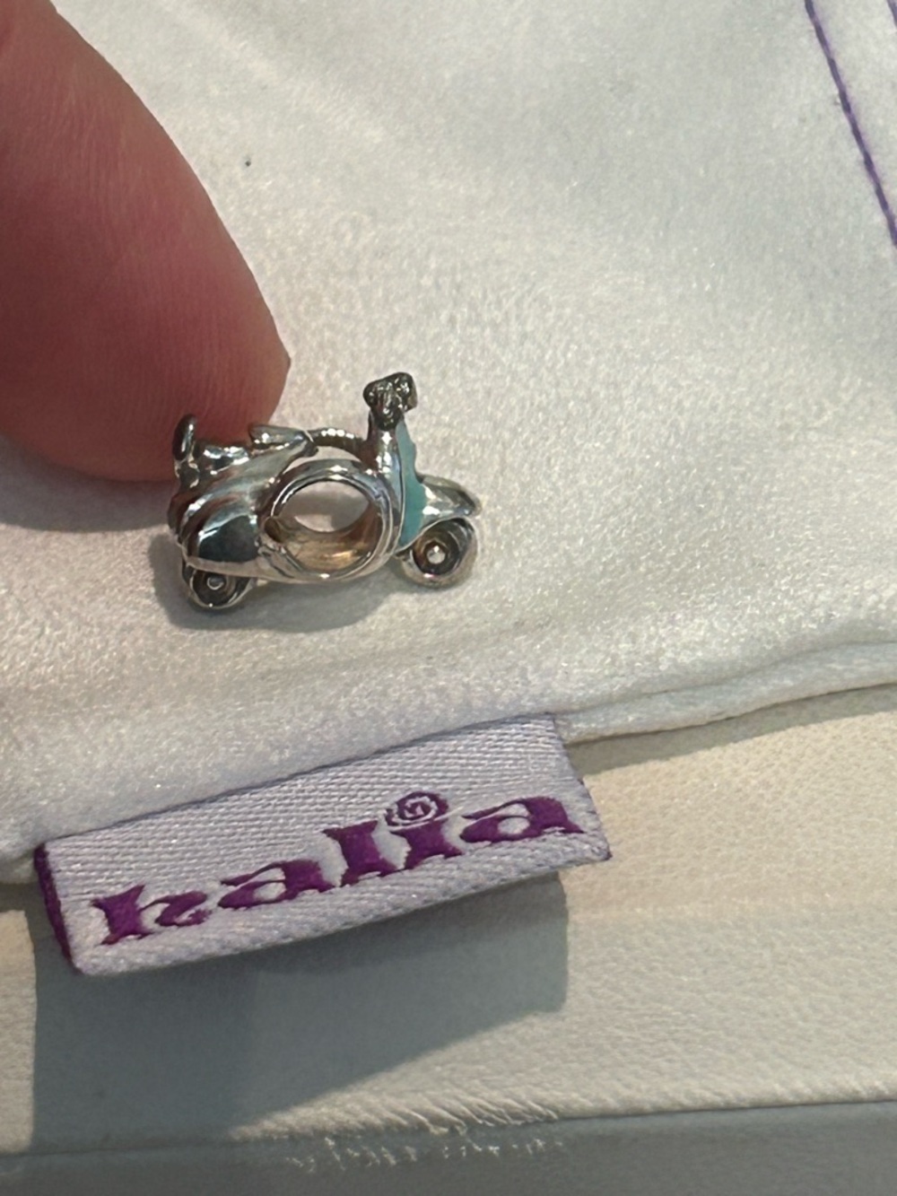Halia Scooter Charm - Sterling Silver Vespa Pendant
